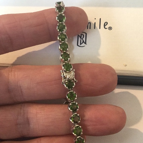 VINTAGE Blue Nile Gemstone Sterling Silver Bracelet- 7 1/4” - Picture 3 of 10